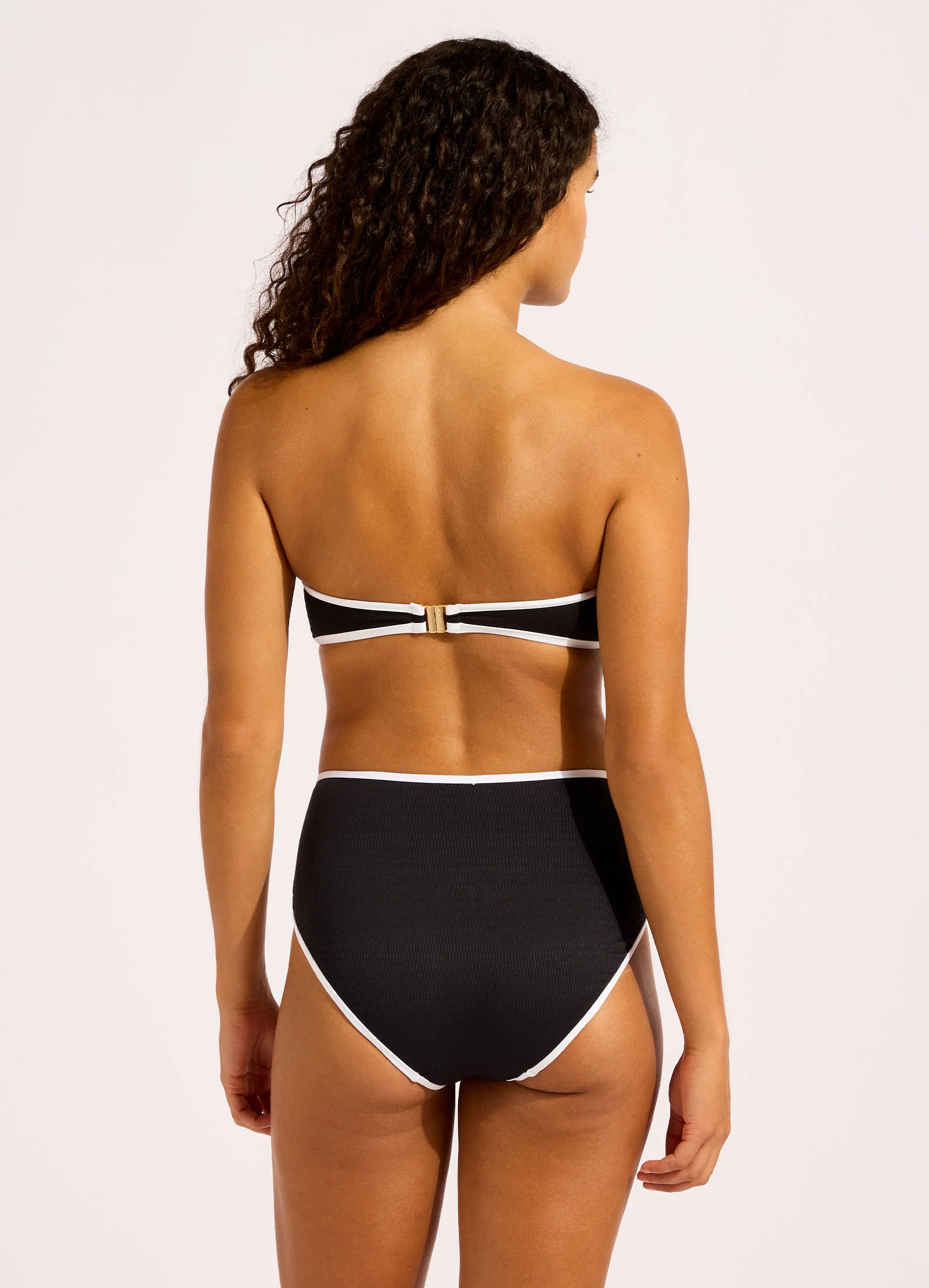 Beach Bound Ring Front Bandeau Bikini Top - Black - Image 4