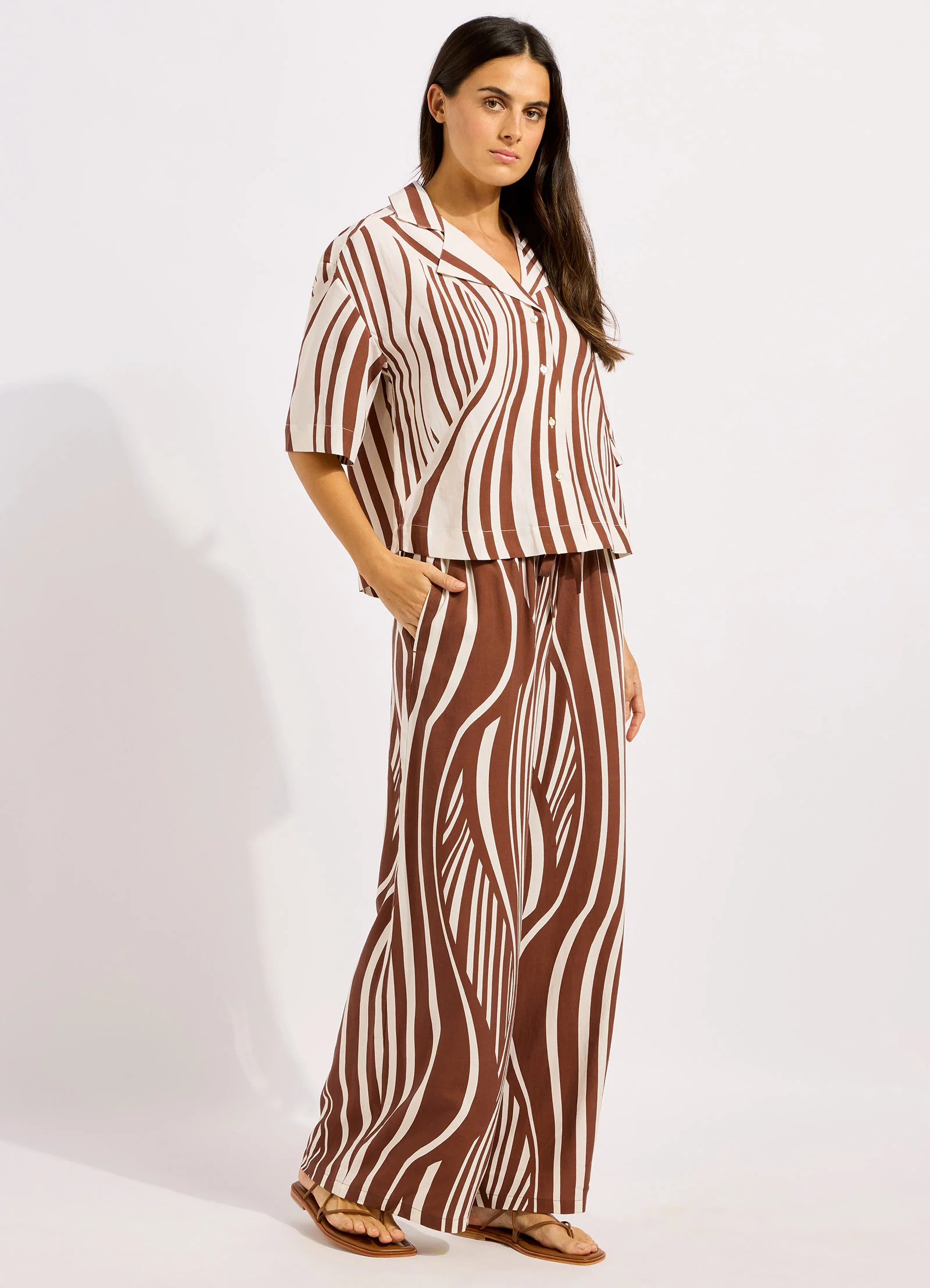 Coastline Stripe Oversized Crop Shirt - Image 4