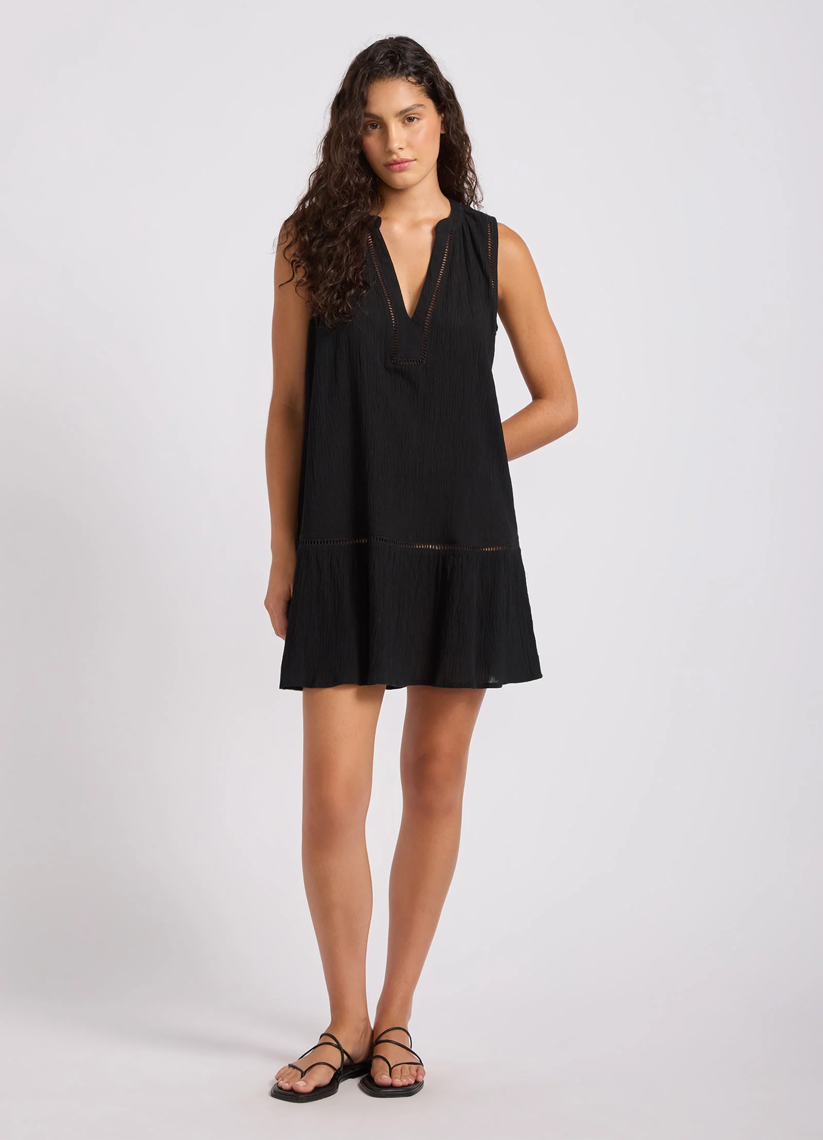 Crinkle Gauze Ladder Dress