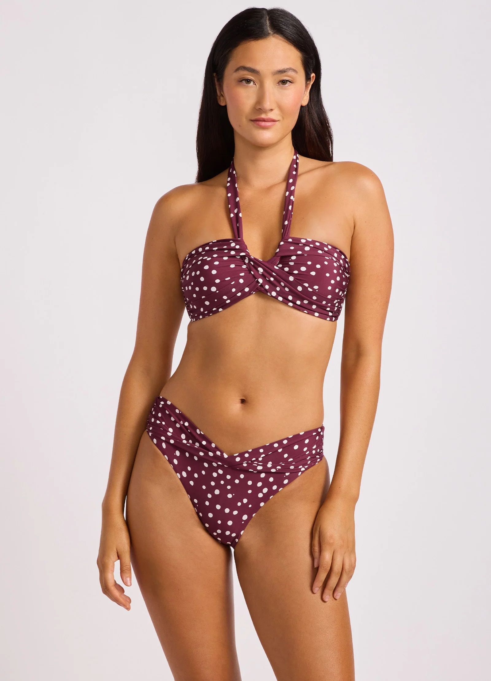 Dolce Dot Halter Bandeau Bikini Top