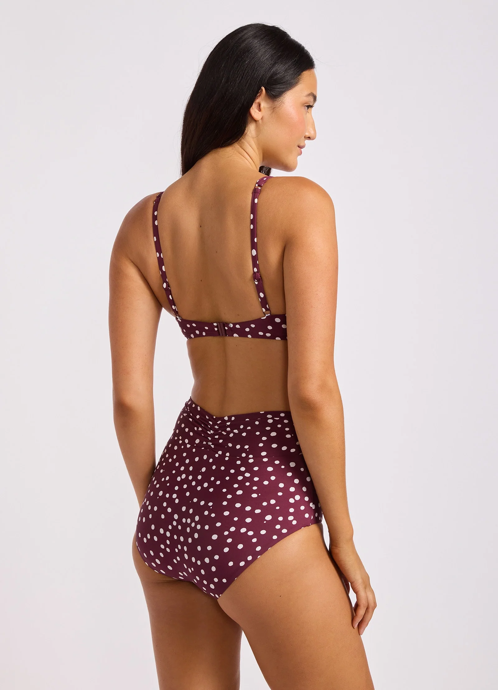 Dolce Dot Ruched Band High Waist Bikini Bottom - Image 4