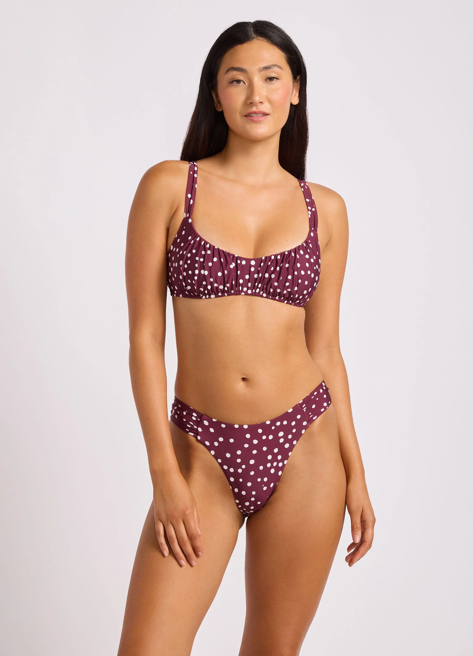 Dolce Dot Ruched Bralette Bikini Top