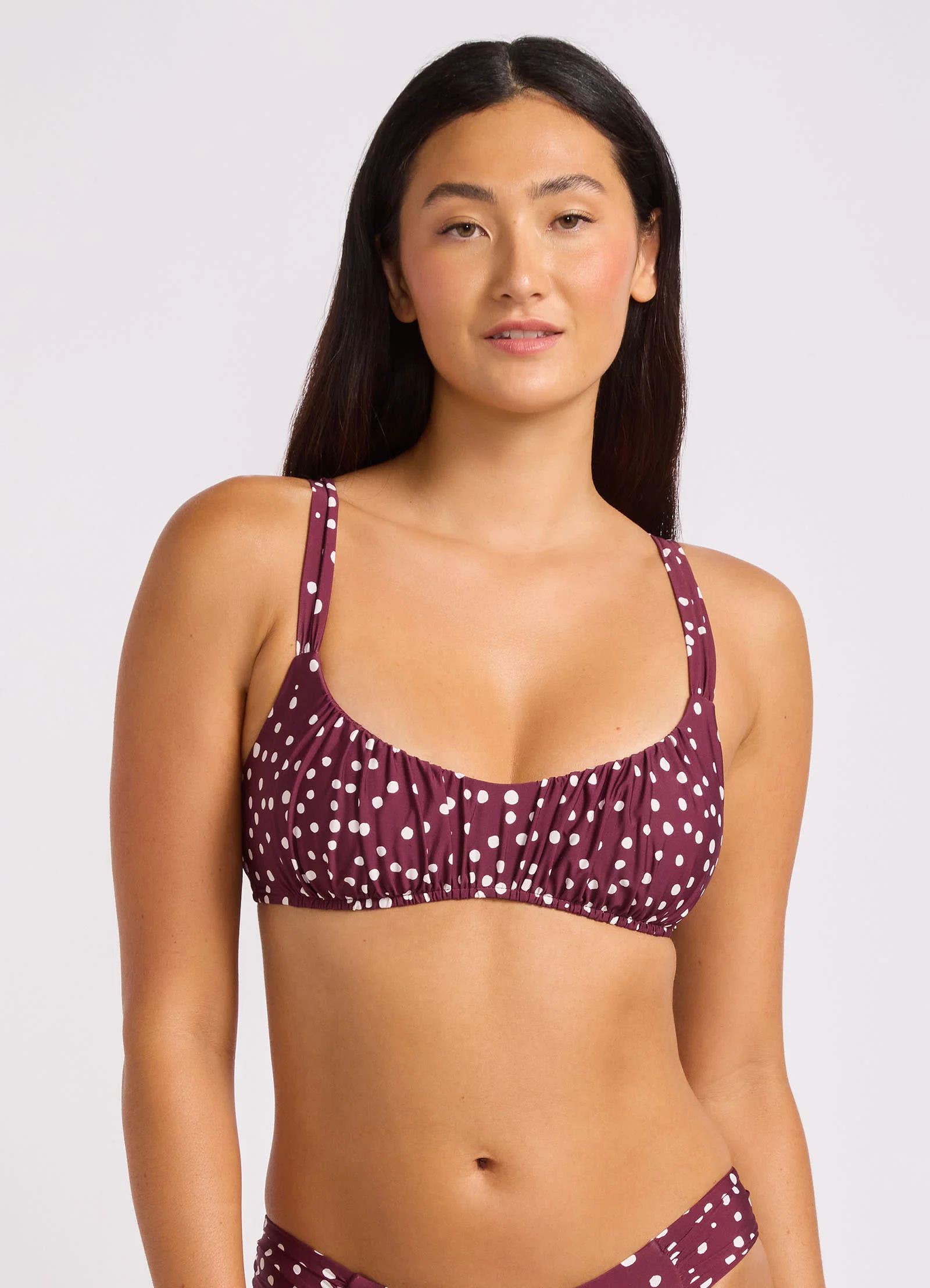 Dolce Dot Ruched Bralette Bikini Top - Image 2