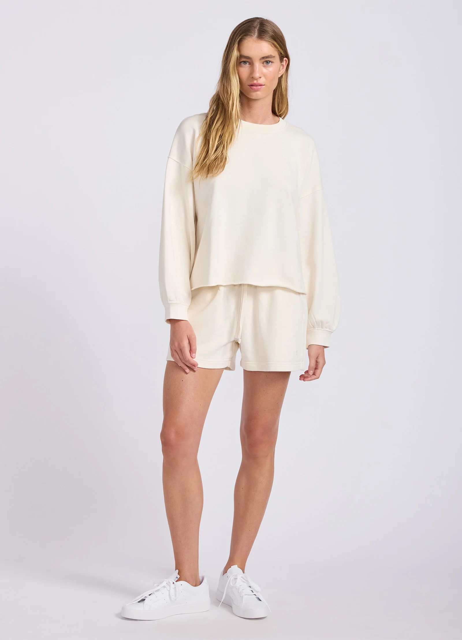 French Terry Puff Sleeve Sweatshirt