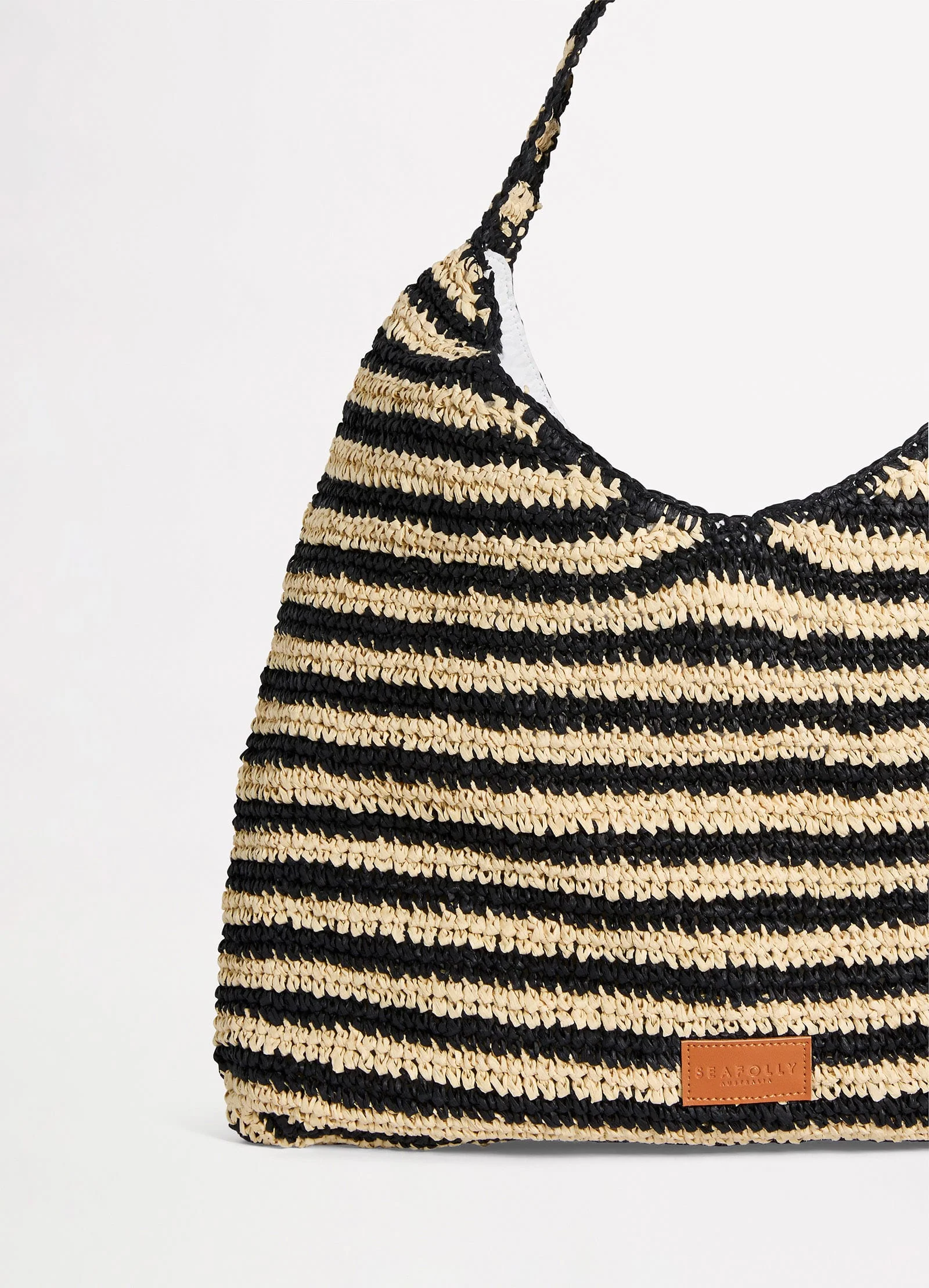 Raffia Stripe Tote Bag - Image 3