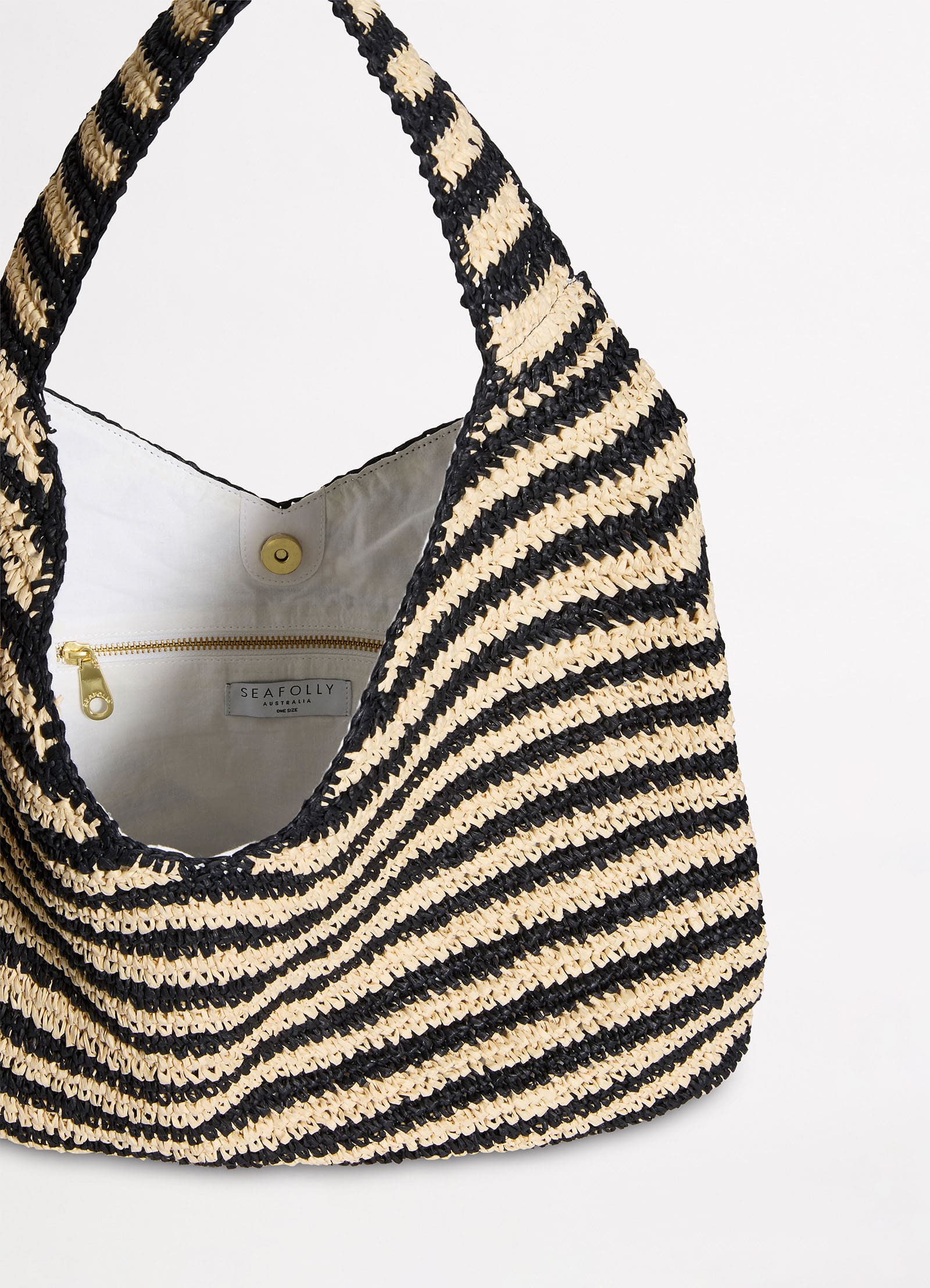 Raffia Stripe Tote Bag - Image 4