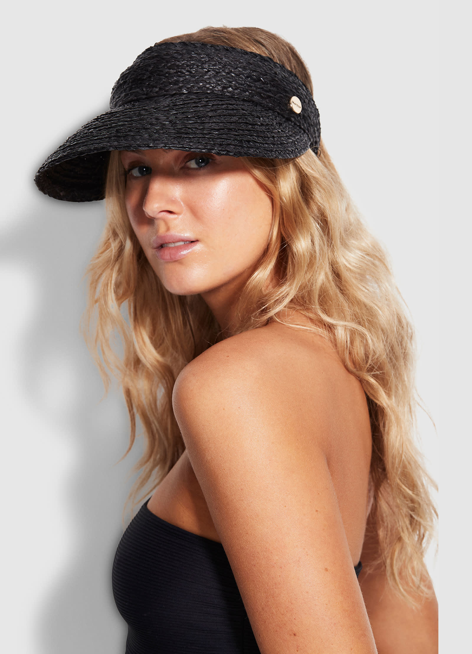 Raffia Visor - Black - Image 2