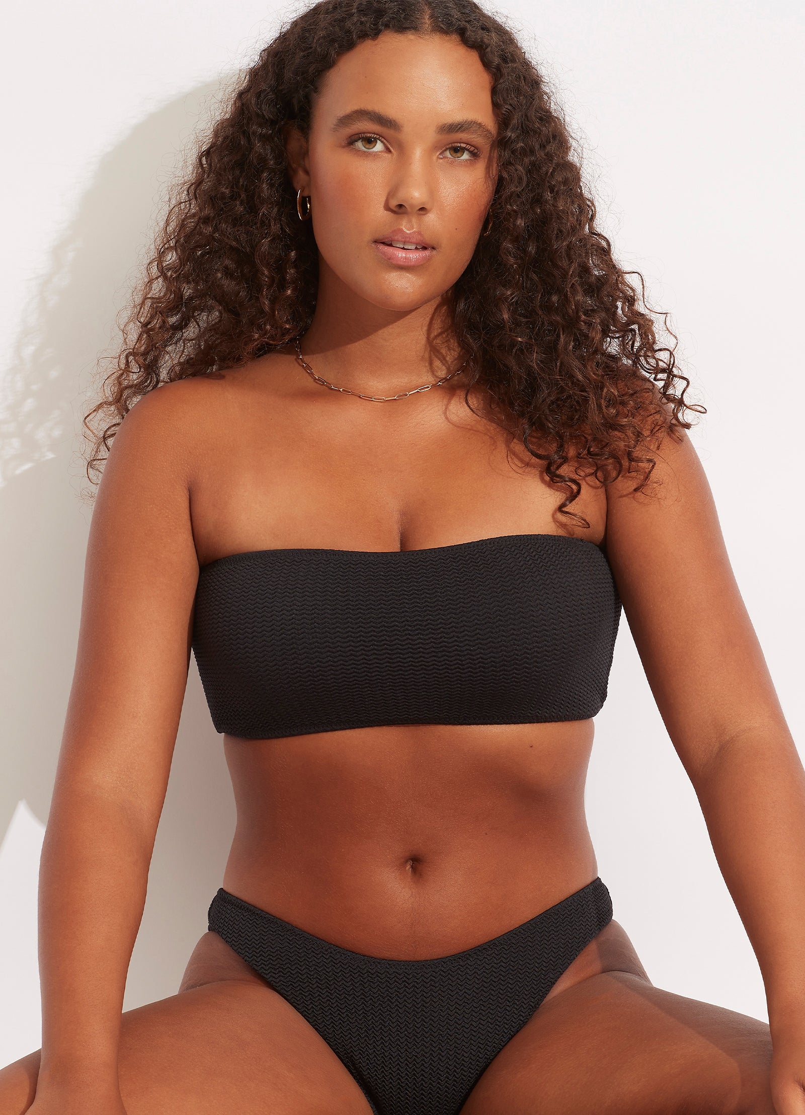 Sea Dive Bandeau Bikini Top - Black - Image 3