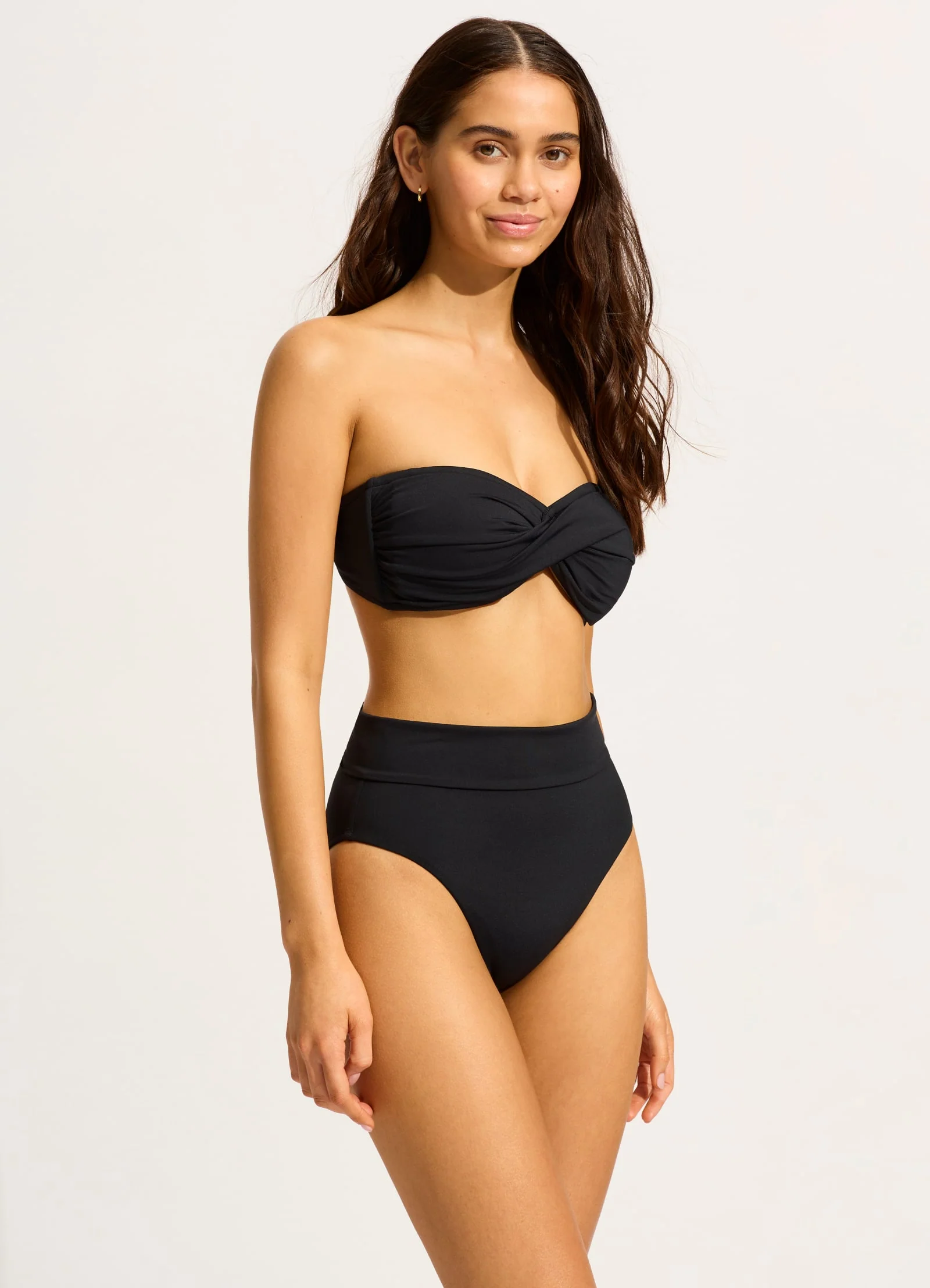 Seafolly Collective Twist Bandeau Bikini Top - Black - Image 3