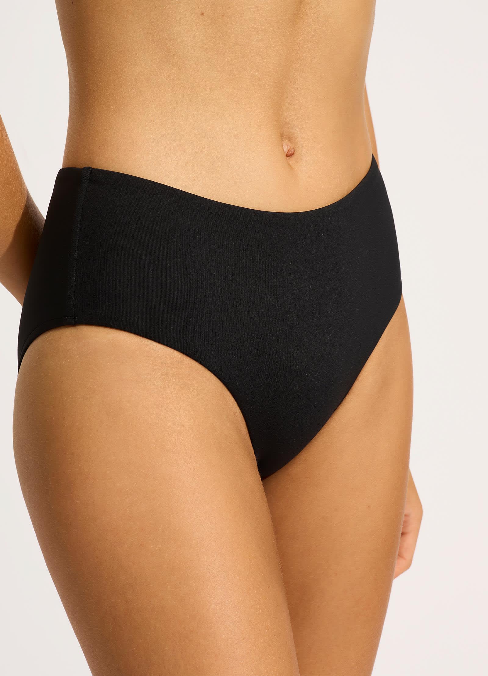 Seafolly Collective Wide Side Retro Bikini Bottom - Black - Image 4